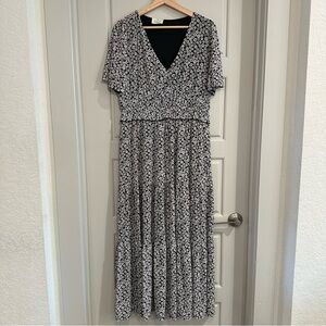 Ember Floral Black and White Maxi‎ Dress XL